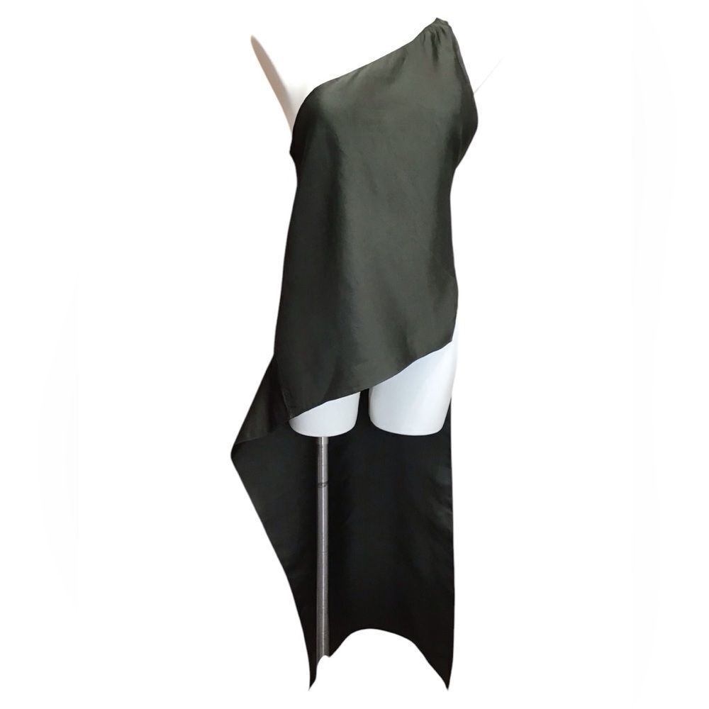 Narciso Rodriquez One Shoulder High Low Hem Satin Blouse Size 44